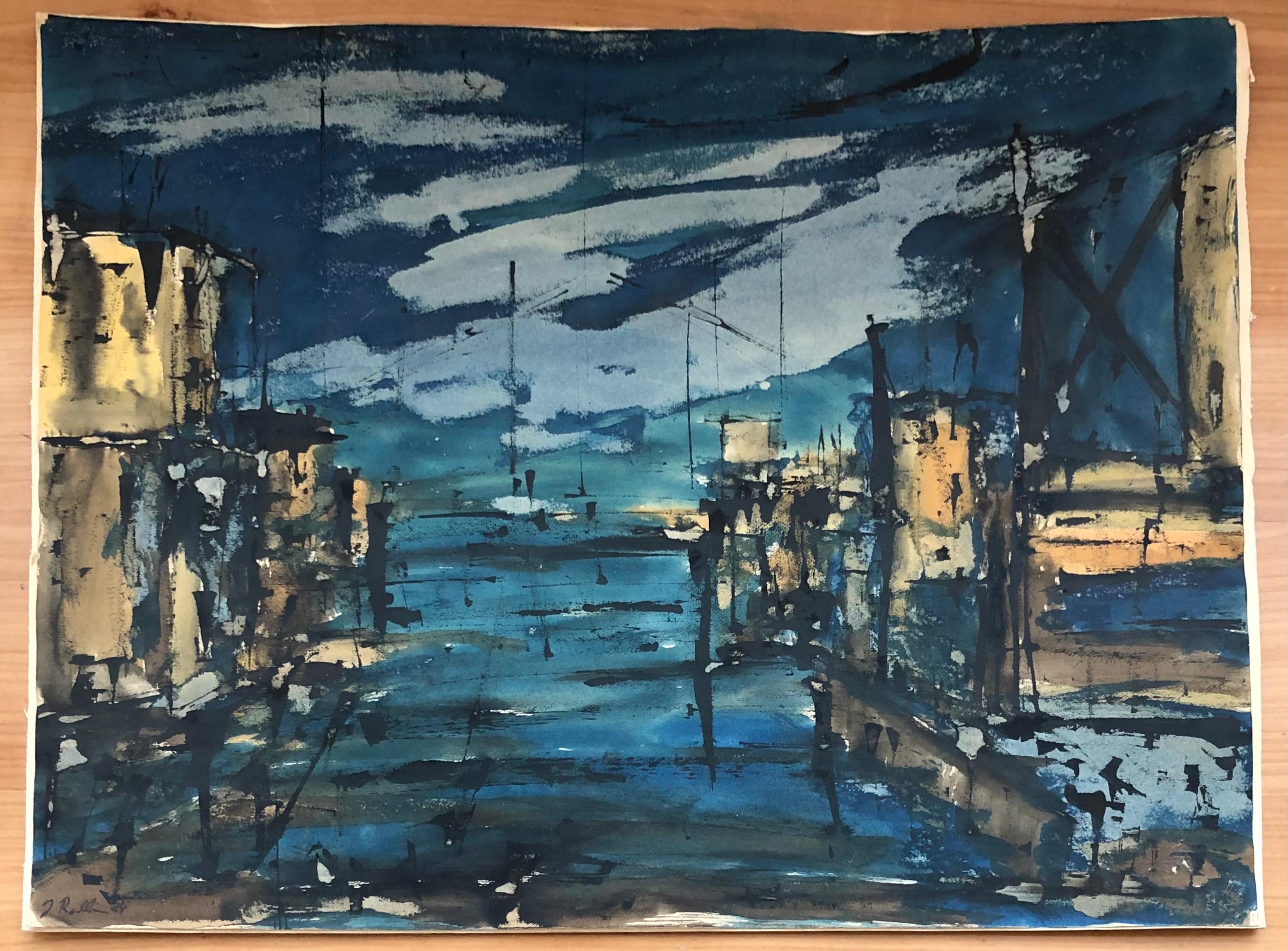 Paysage du lac - Art de J. Rollin