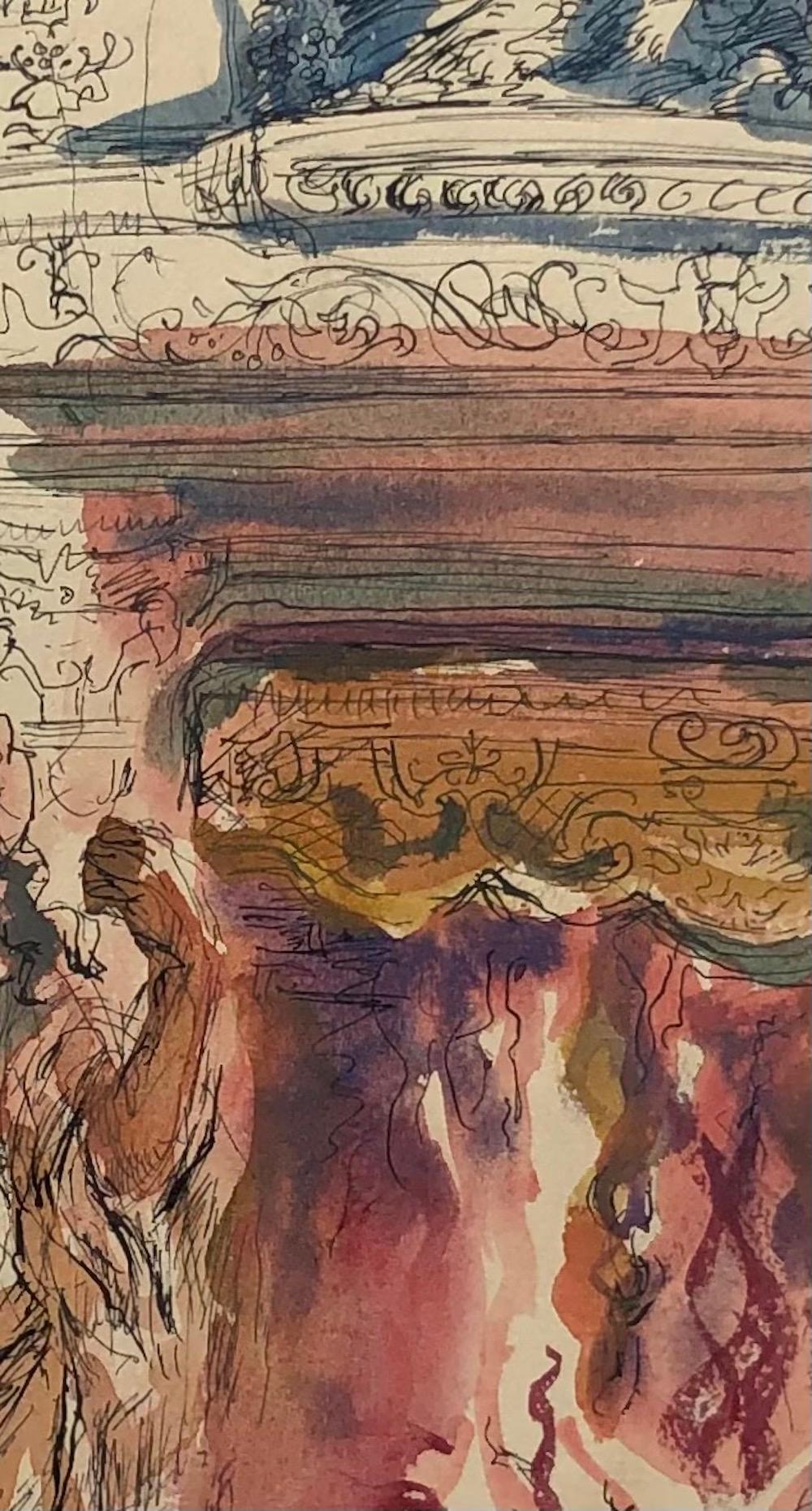 Happy hotel, Amboise - Abstract Drawing Marrone di Eliane Diverly
