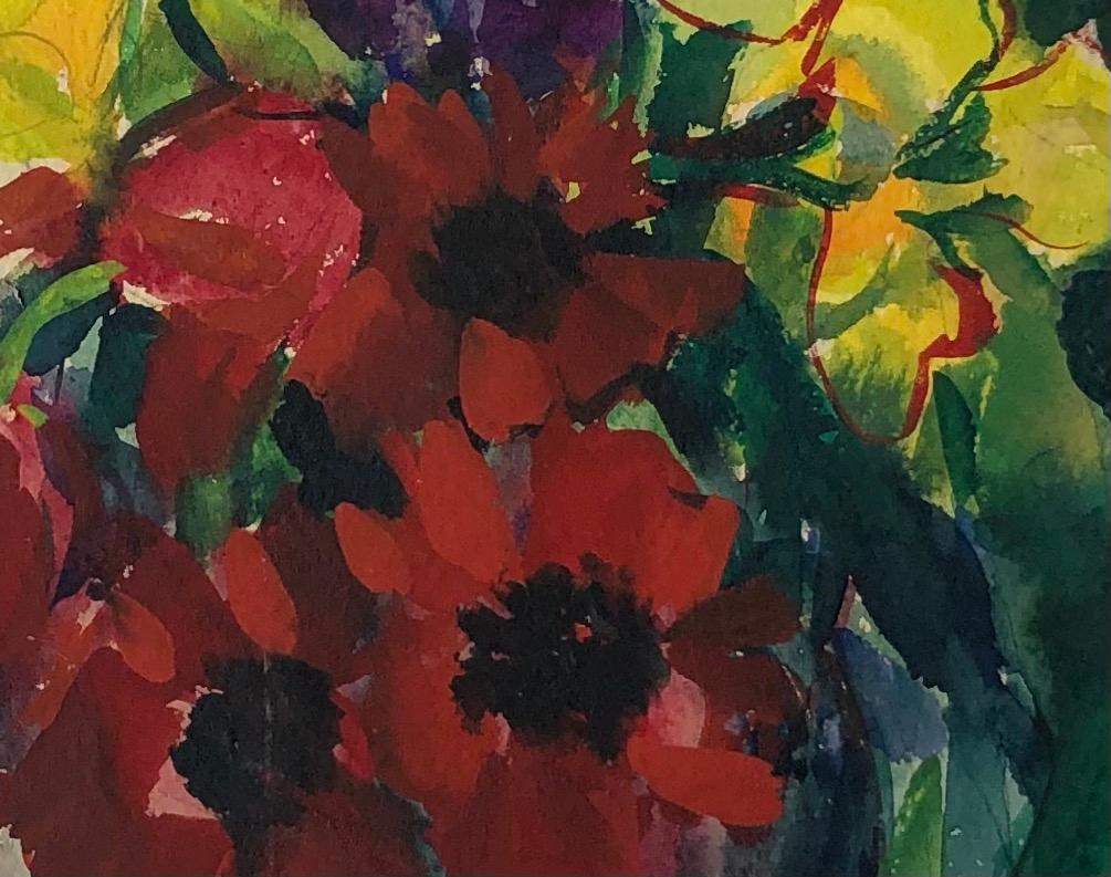 Bouquet of flowers - Black Still-Life by Alice Rymowicz