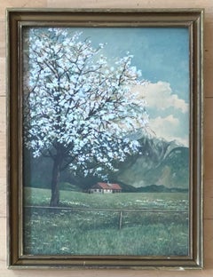Spring with flowering tree at Schneeberg