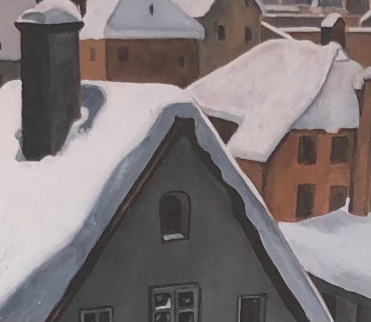 Tetti innevati - Landscape Art Grigio di C. Démolis