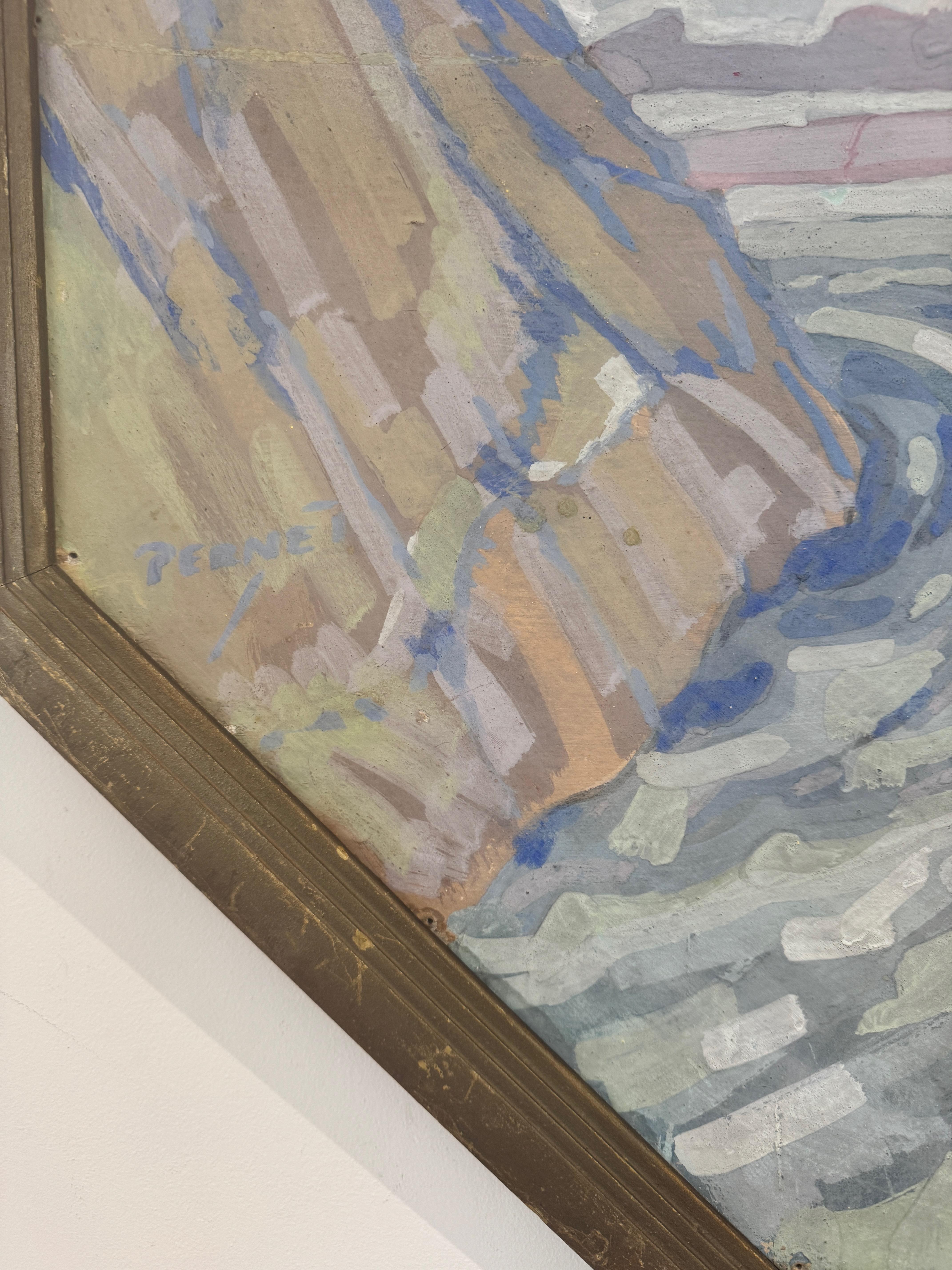 Mer de Glace - Gris Landscape Art par Percival Pernet