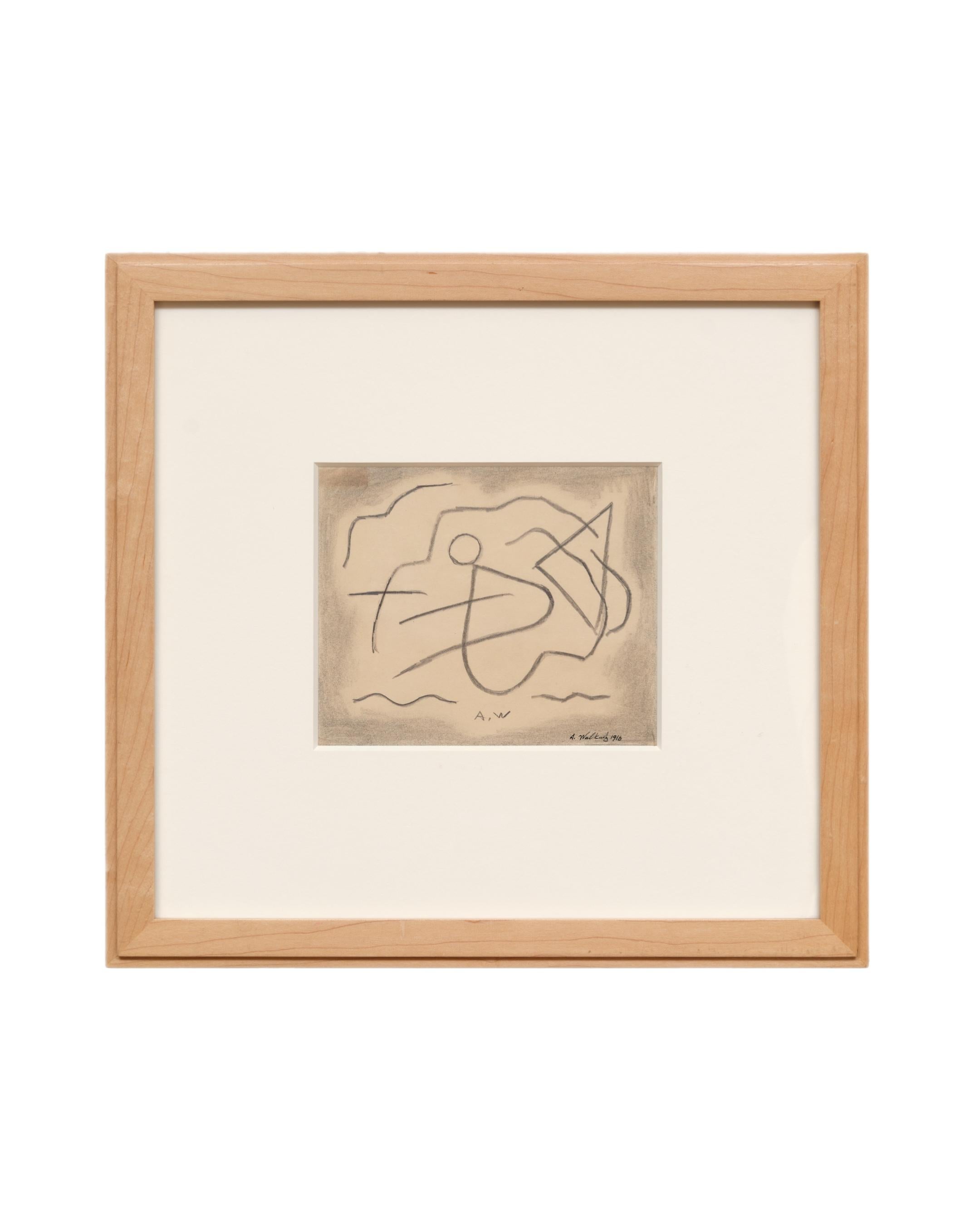 Abraham Walkowitz Abstract Drawing – Frühe Abstraktion