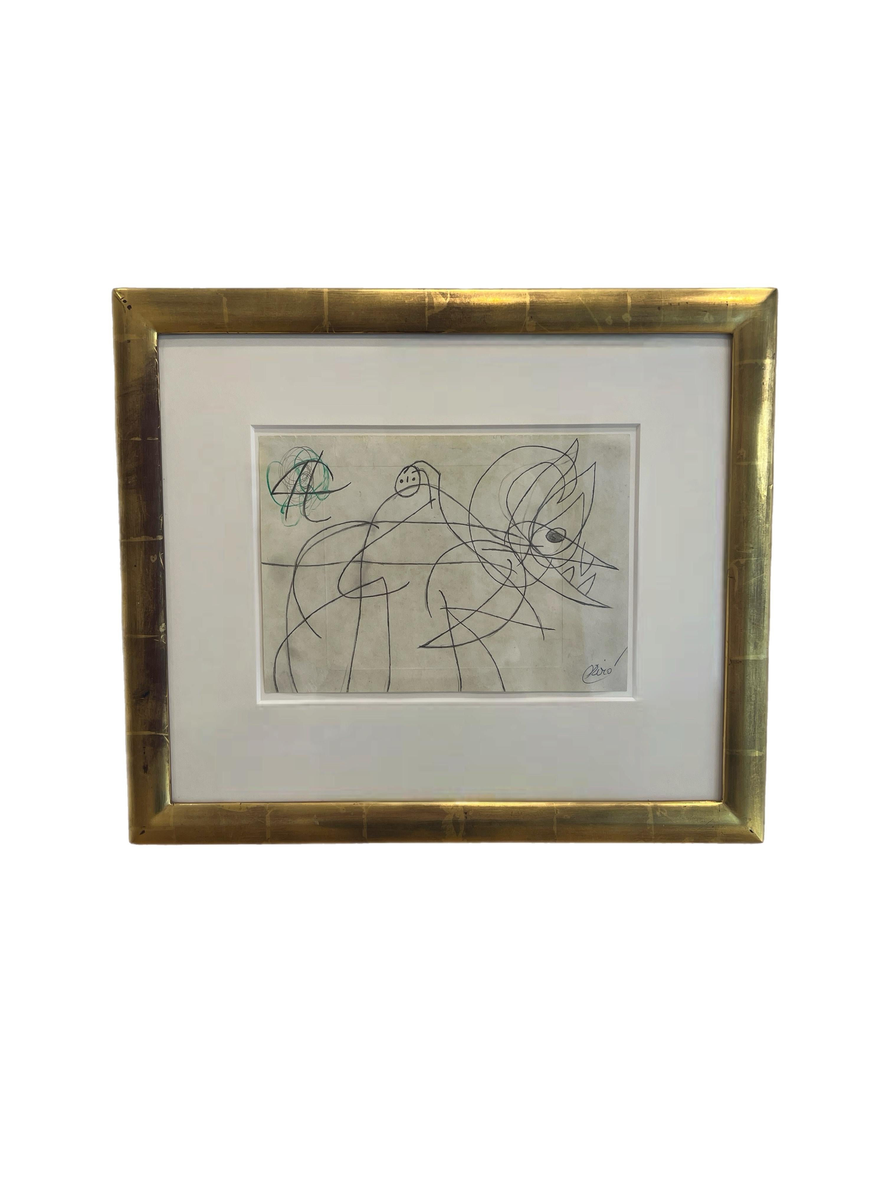 Figurative Art de Joan Miró - Femme Oiseau - dibujo original de Miró