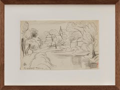 Famous American artist early architectural sketch traditional style