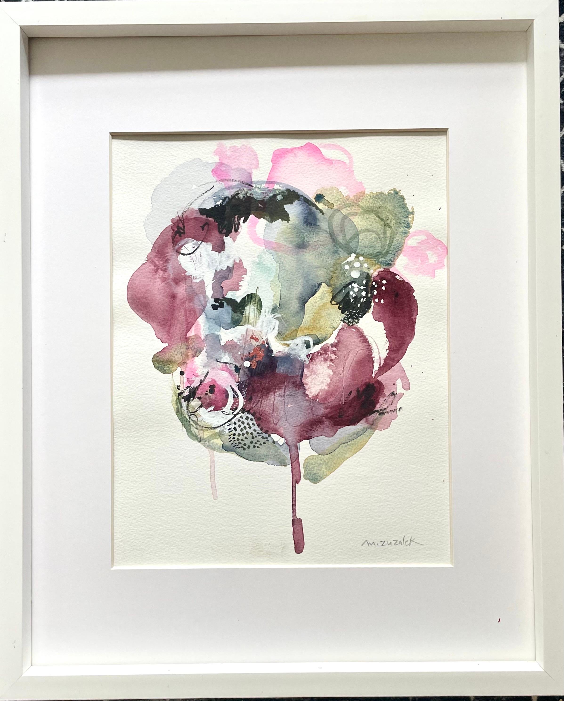 Michele Zuzalek Abstract Drawing – Whisper the Word Aquarell auf Papier 