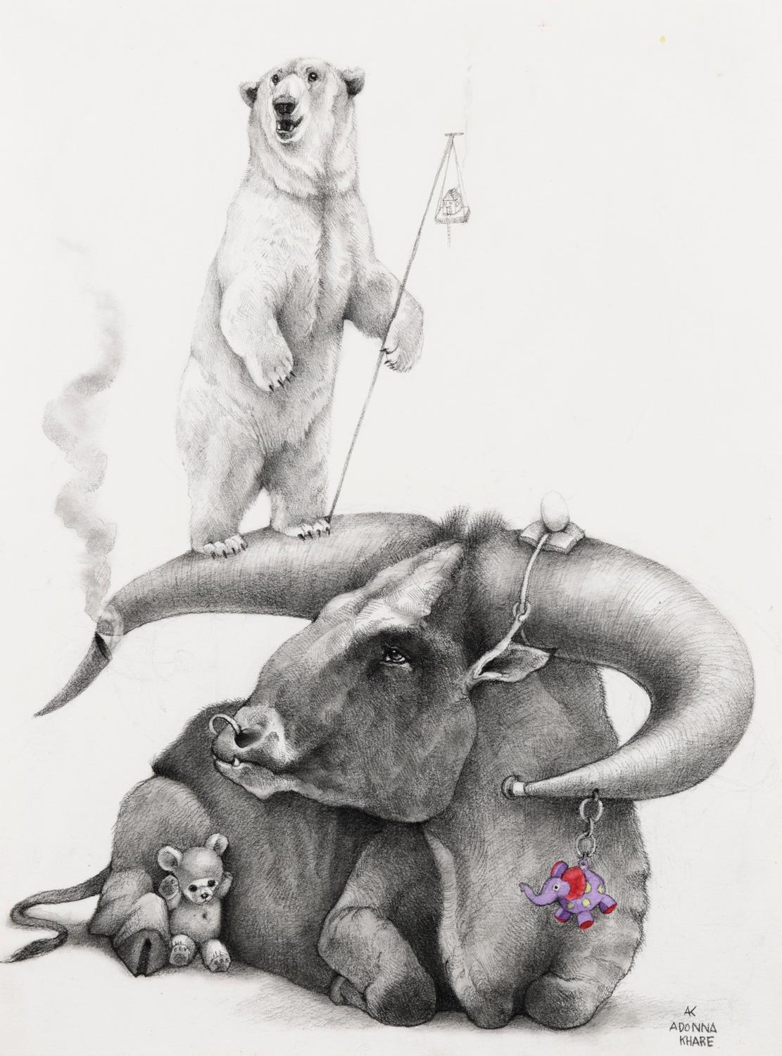 Adonna Khare Animal Art - Bull with Polar Bear