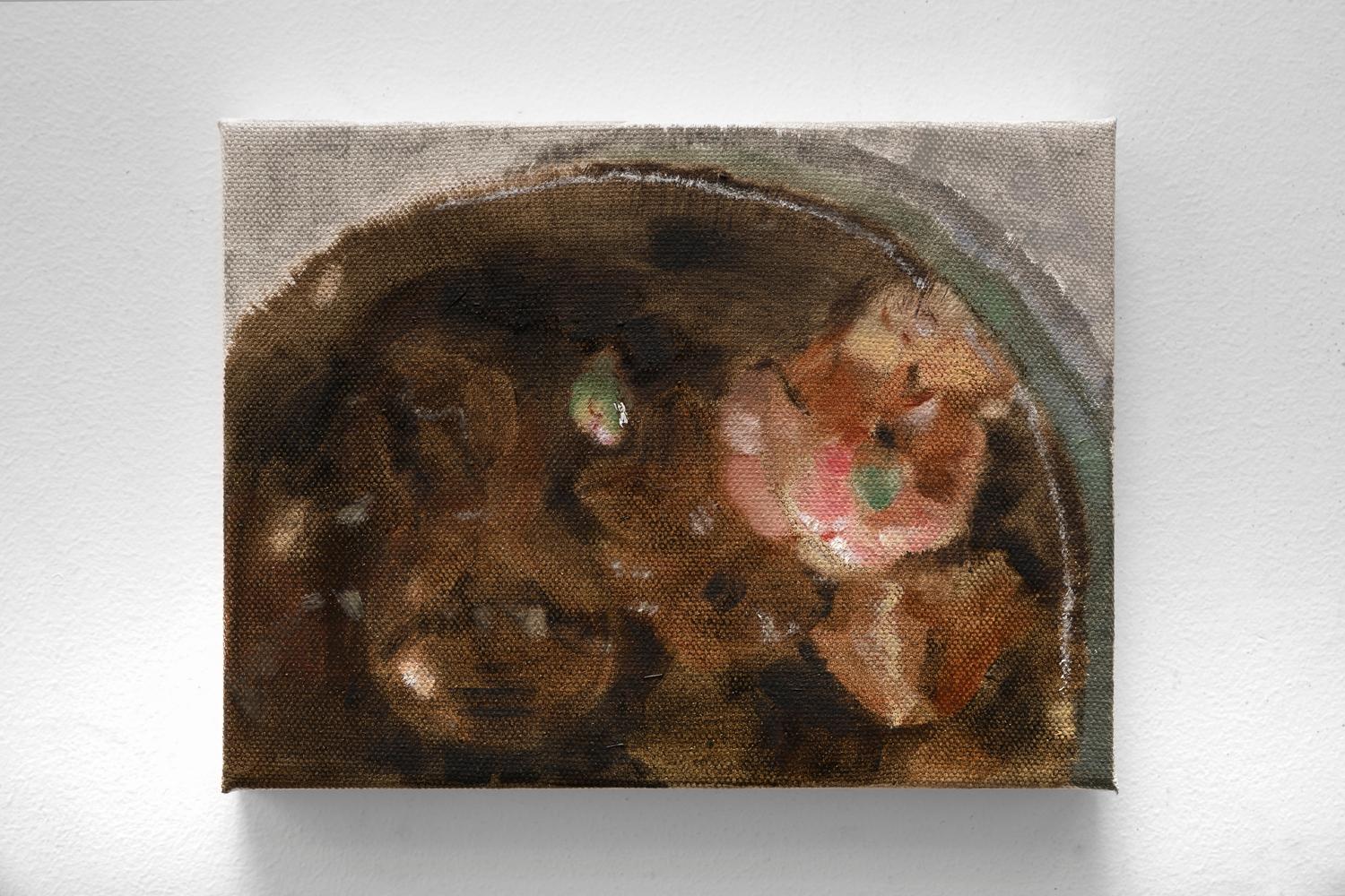 Spent (Camellias in Bird Bath), 7 Mar 14 - Painting by Patty Wickman