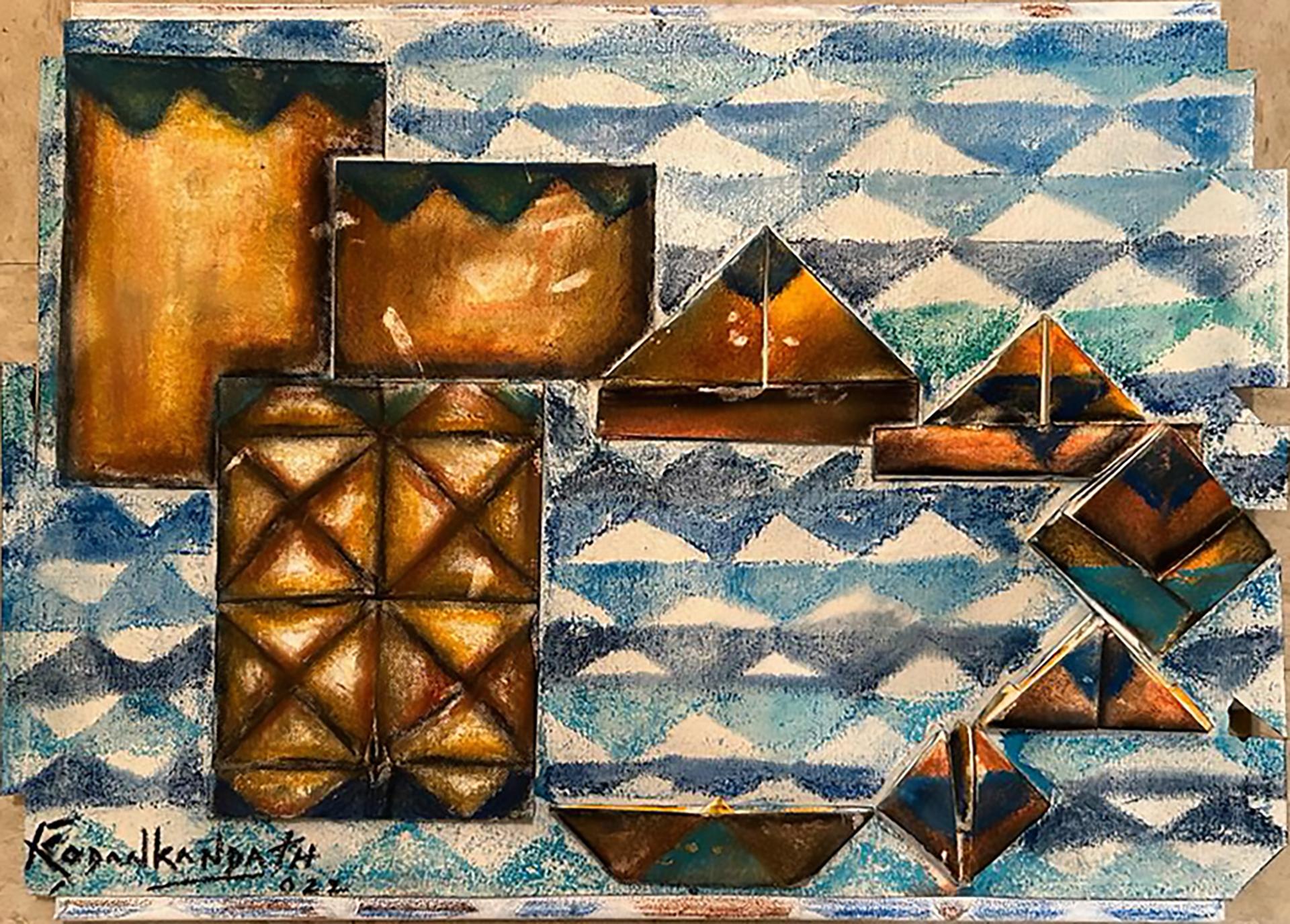 Application for the Patent of a Paper Boat 4 - Mixed Media Art by Francis Antony Kodankandath