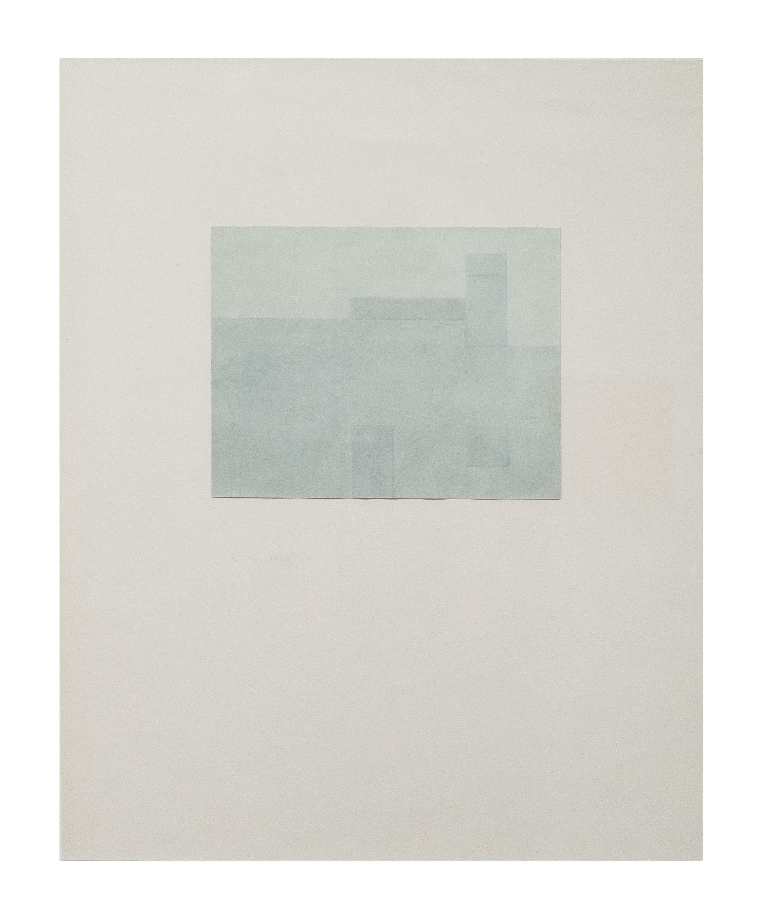 Antonio Calderara Abstract Drawing - Senza Titolo, astrazione, arte italiana, minimalismo, paesaggio, 1959