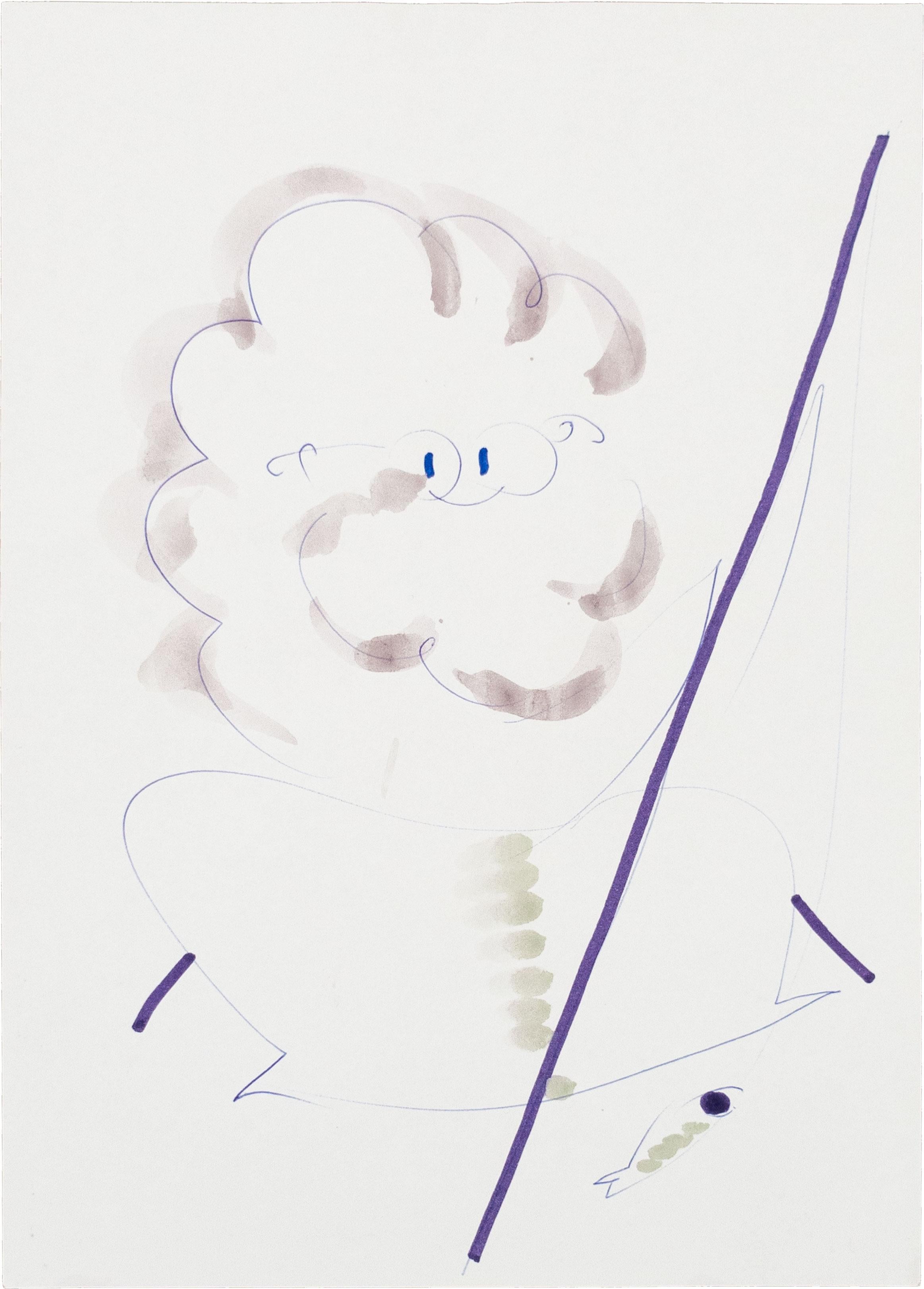 Senza Titolo, ca. 2000, Disegno su carta, Illustrazioni a penna, Acquerelli en vente 1