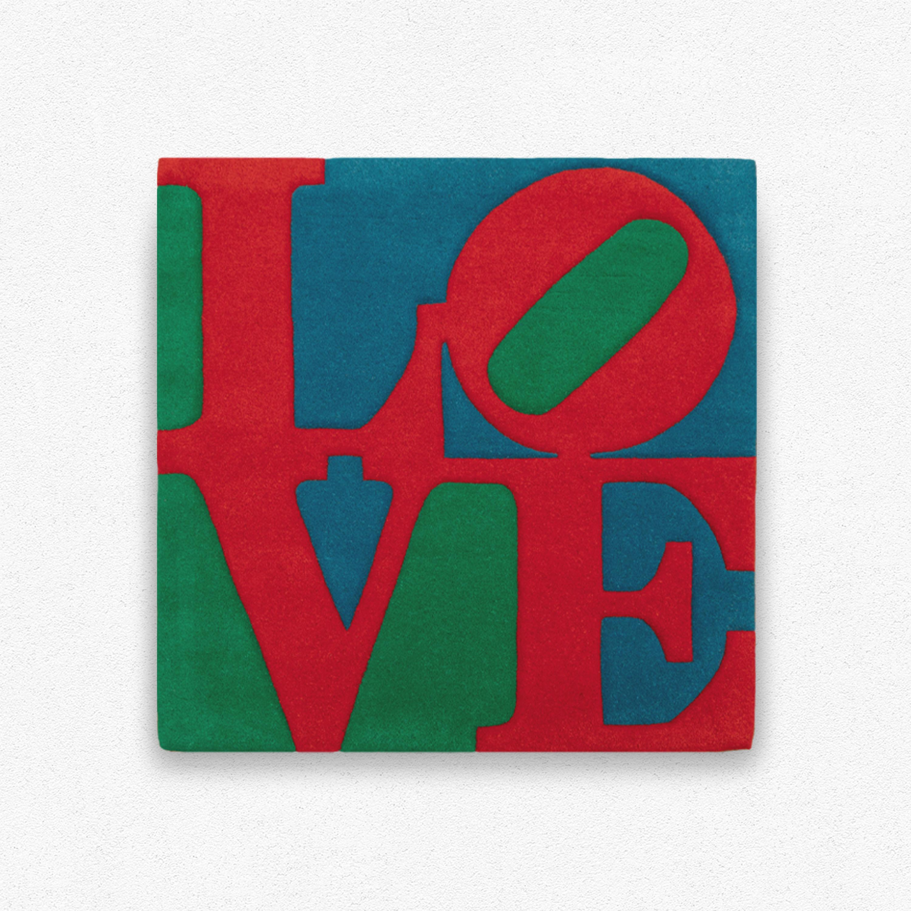 Classic LOVE, Indiana, Rot, Blau, Grün, Teppich, Installation im Angebot 3