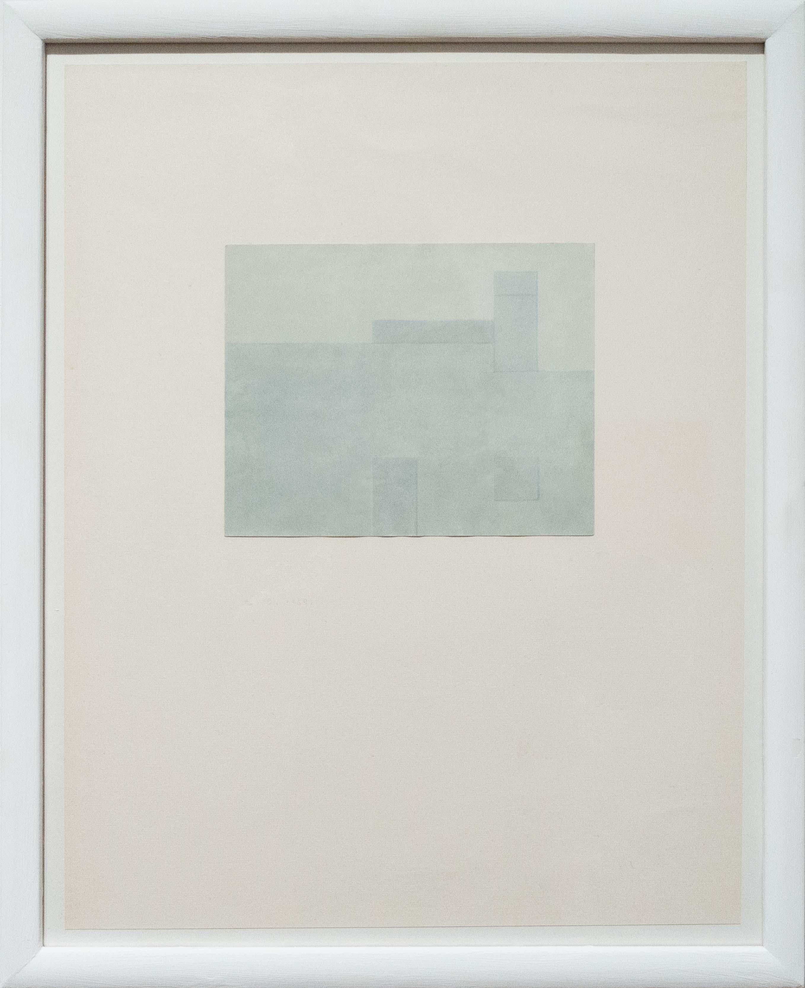 Senza Titolo, astrazione, arte italiana, minimalismo, paesaggio, 1959 - Abstract Art by Antonio Calderara