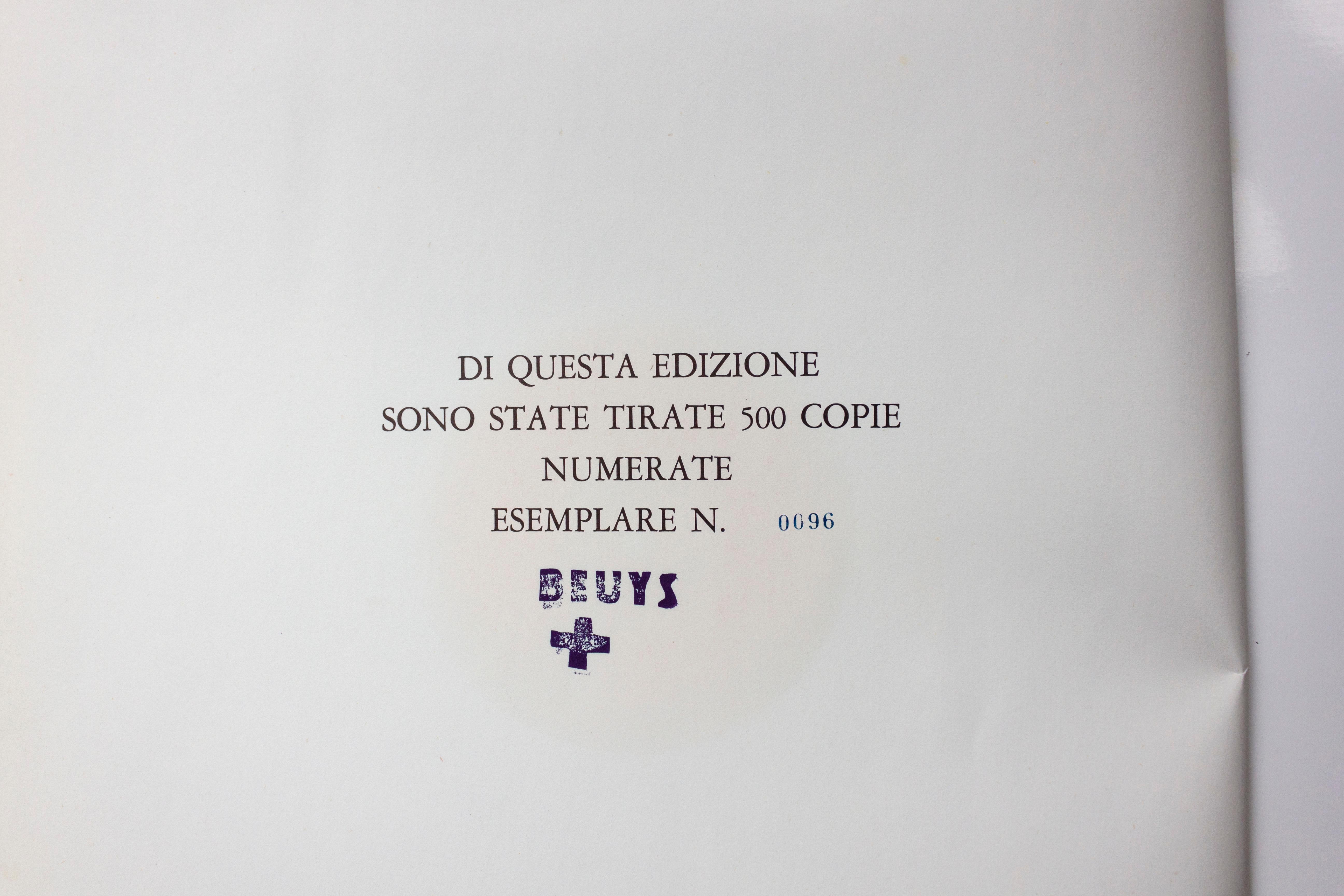 Una performance di Joseph Beuys, registrata alla Staatliche Kunstakademie di Düsseldorf nel 1968. 
Interpreti: J. Beuys in collaborazione con H. Christiansen e J. Stüttgen. 
Questa è l'edizione dell'opera pubblicata da Mazzotta, Milano. Numerata