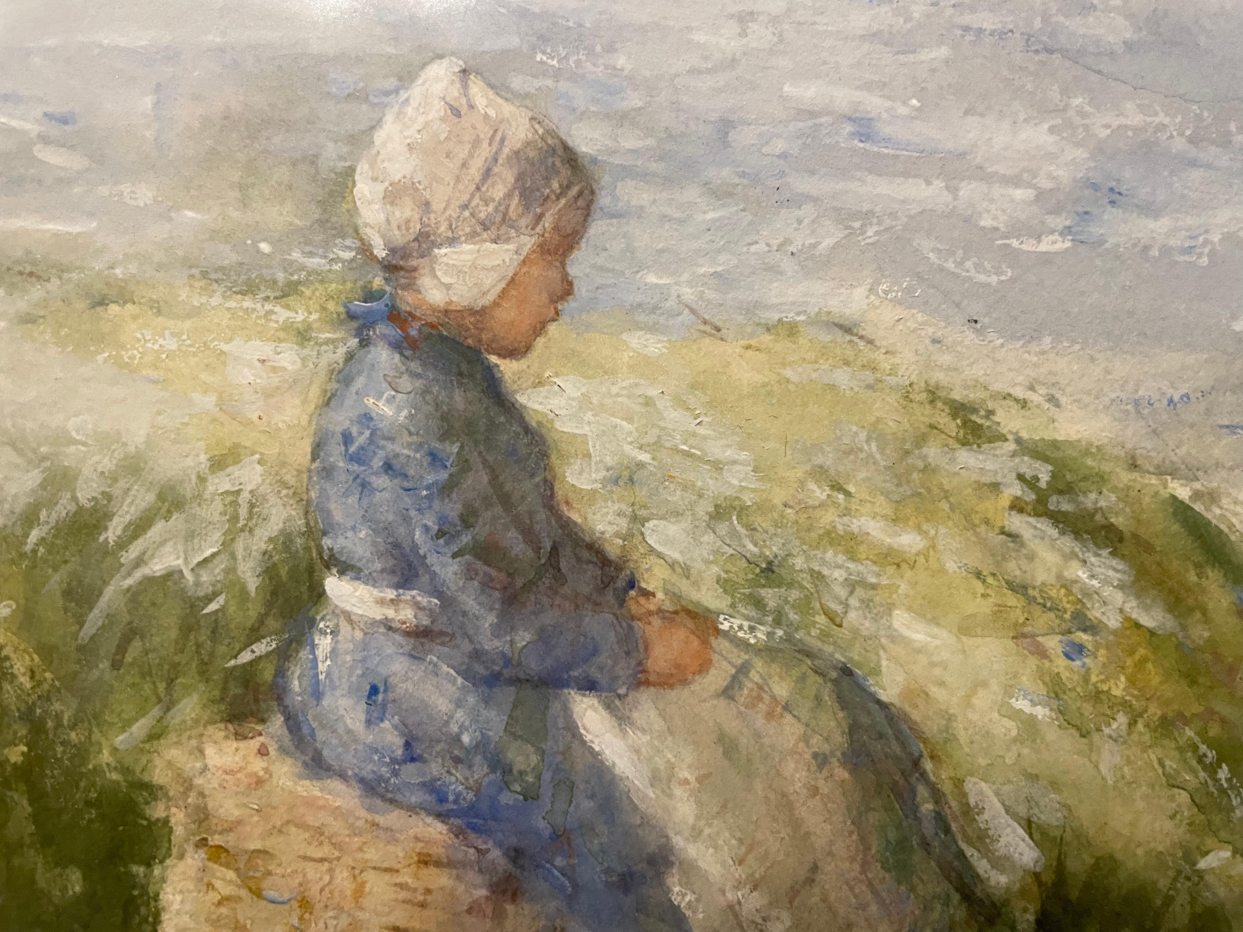 Attente du père, bord de mer écossais vers 1900 2