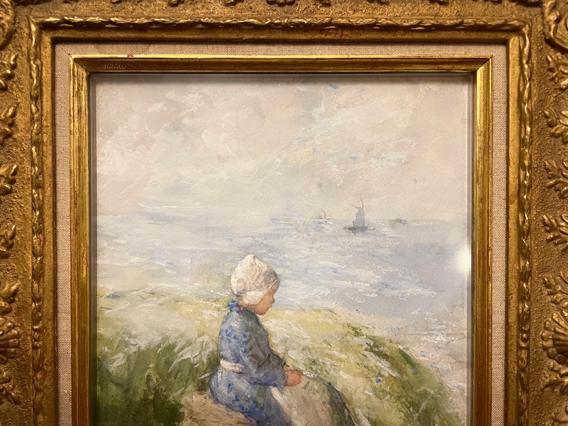 Waiting for Father, Scottish seaside circa 1900 For Sale 5