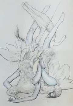 "Panéjo con estómagos N. 3" contemporary drawing figurative bird 