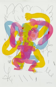 V4, Variations on a Body Series, Oil Pastel, 89x58cm, Figurative Abstraction
