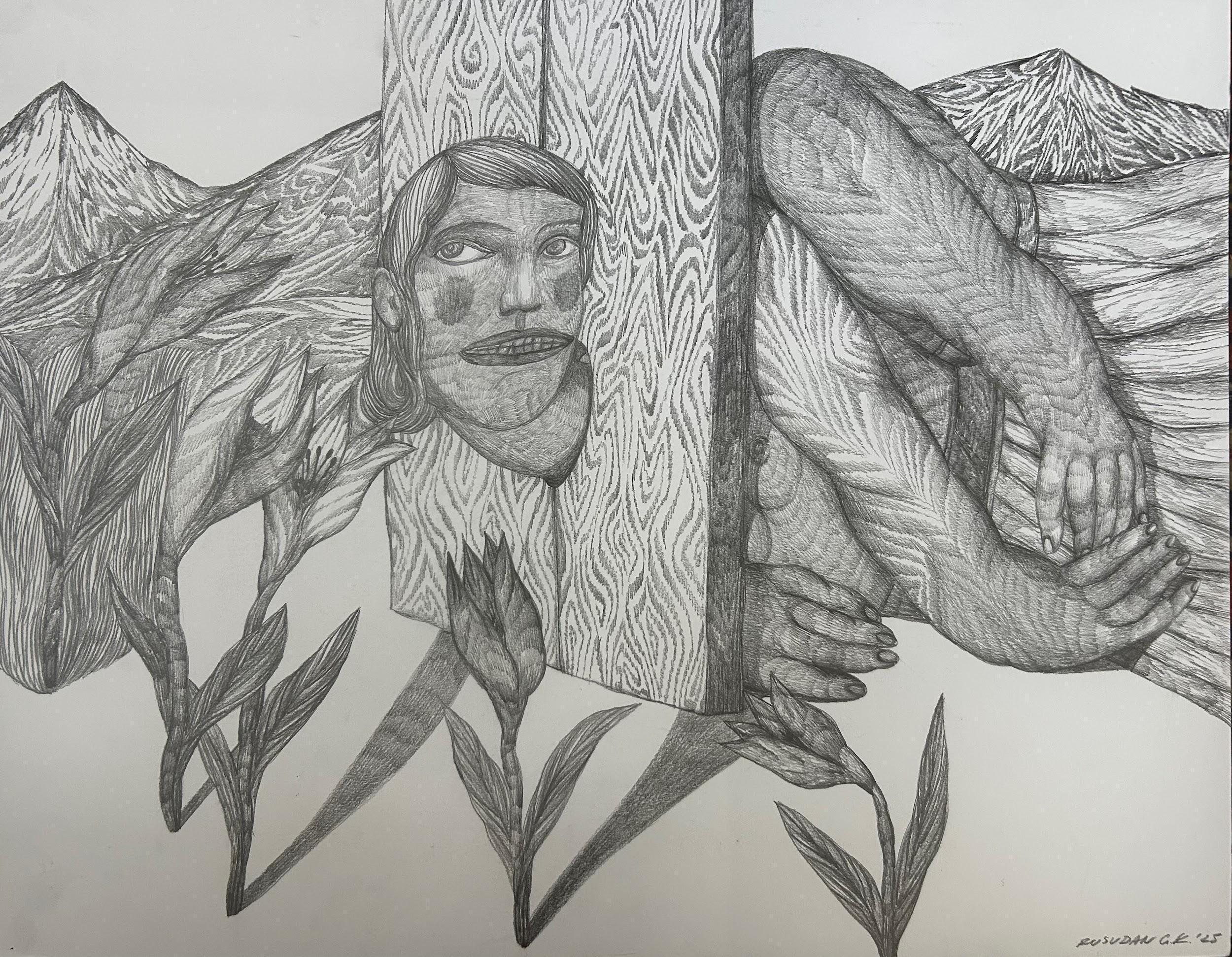 Amor y tulipanes grafito