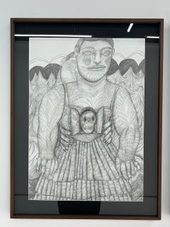 Un cadeau, graphite, graphite, 72 x 60 cm, dessin surréaliste, 2025