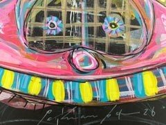 Diablito rosa, Acrilico su carta, 50x80cm, Disegno d'arte popolare, 2026