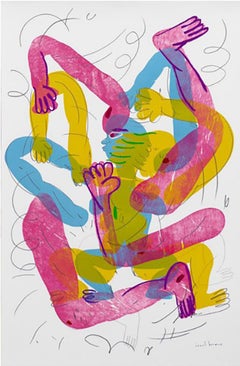 V8: Variationen einer Körperserie, Ölpastell, 89 x 58 cm, figurative Abstraktion