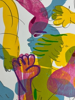 V8: Variationen einer Körperserie, Ölpastell, 89 x 58 cm, figurative Abstraktion