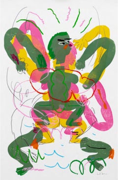 V9: Variations on a Body Series, Oil Pastel, 89x58cm, Figurative Abstraction