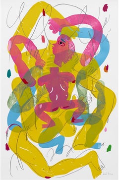 V10: Variationen einer Körperserie, Ölpastell, 89 x 58 cm, figurative Abstraktion