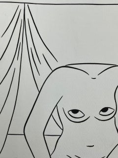 «She body», tinta sobre papel, 40 x 30 cm, feminista, serie «Zodiac», 2024.