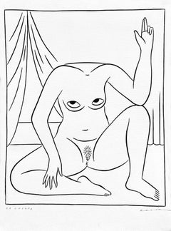 «She body», tinta sobre papel, 40 x 30 cm, feminista, serie «Zodiac», 2024.