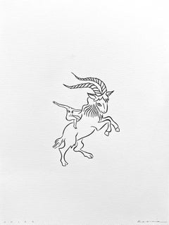 Aries, tinta sobre papel, 40 x 30 cm, feminista, serie del zodiaco, 2024.
