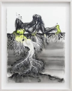 „Compostable Trinity“, Tinte und Aquarell, 90 x 71 cm, Akt- und Figurenzeichnung.