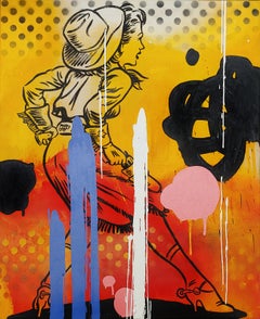 "End of the Trail"  Oil on canvas 46x38" Southwest Pop Street Art