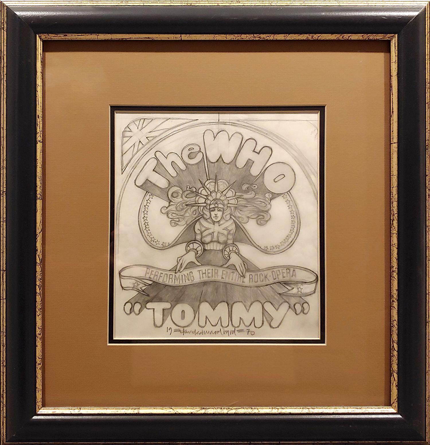 Original The WHO 1970 Tommy Fillmore East drawing  for their Tommy Poster art