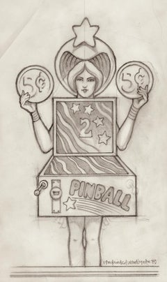 "The Pinball Lady" 1970 original drawing The Who Tommy poster art