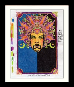 "Jimi Hendrix original Color Pencil sketch" Fillmore East the very first version