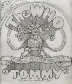 Original The WHO 1970 Tommy Fillmore East drawing  for their Tommy Poster art