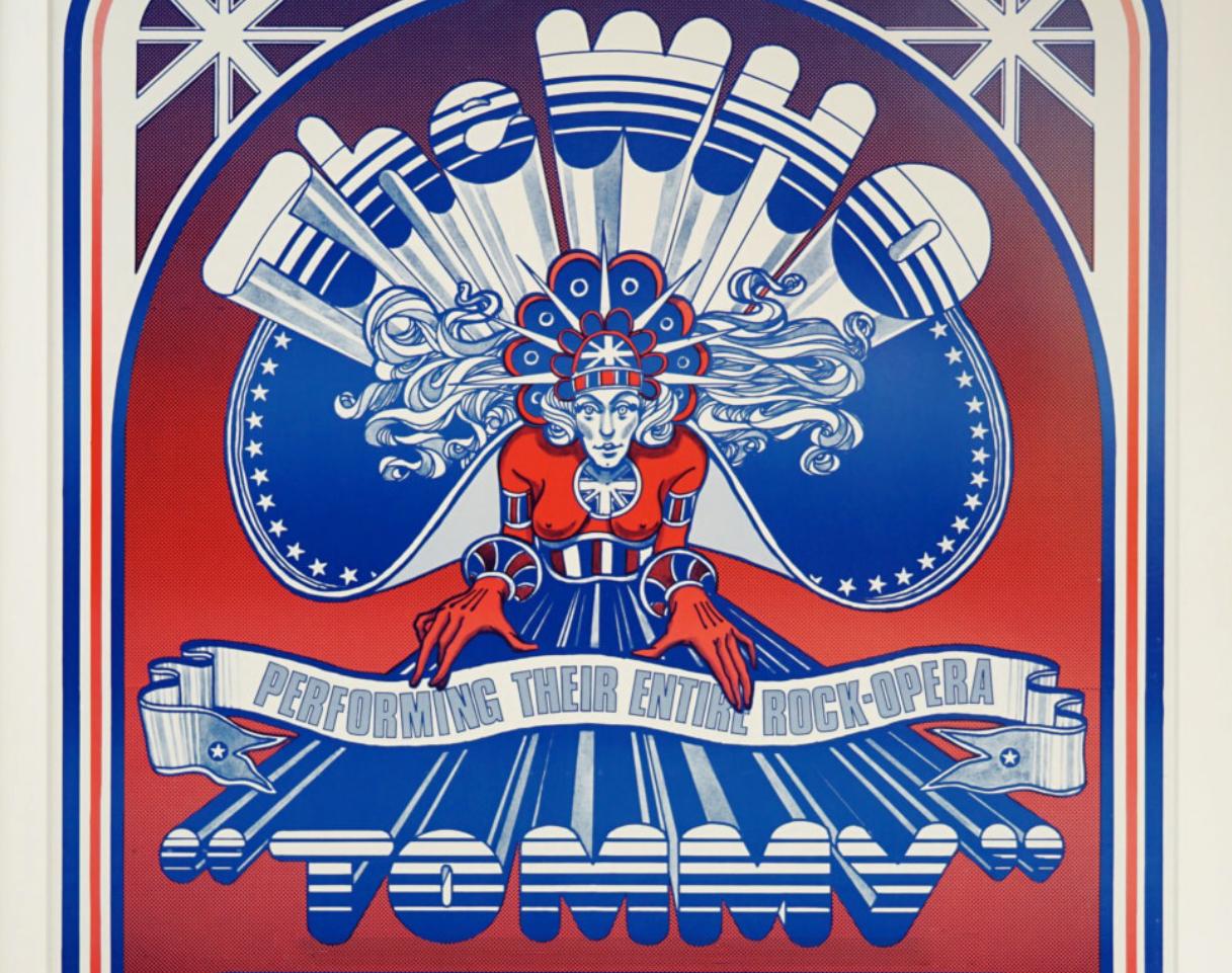 Original The WHO 1970 Tommy Fillmore East drawing  for their Tommy Poster art - Brown Figurative Art by David Edward Byrd 