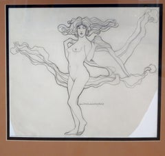 Rolling Stones original 1969 Naked Lady drawing from the Concert tour Poster