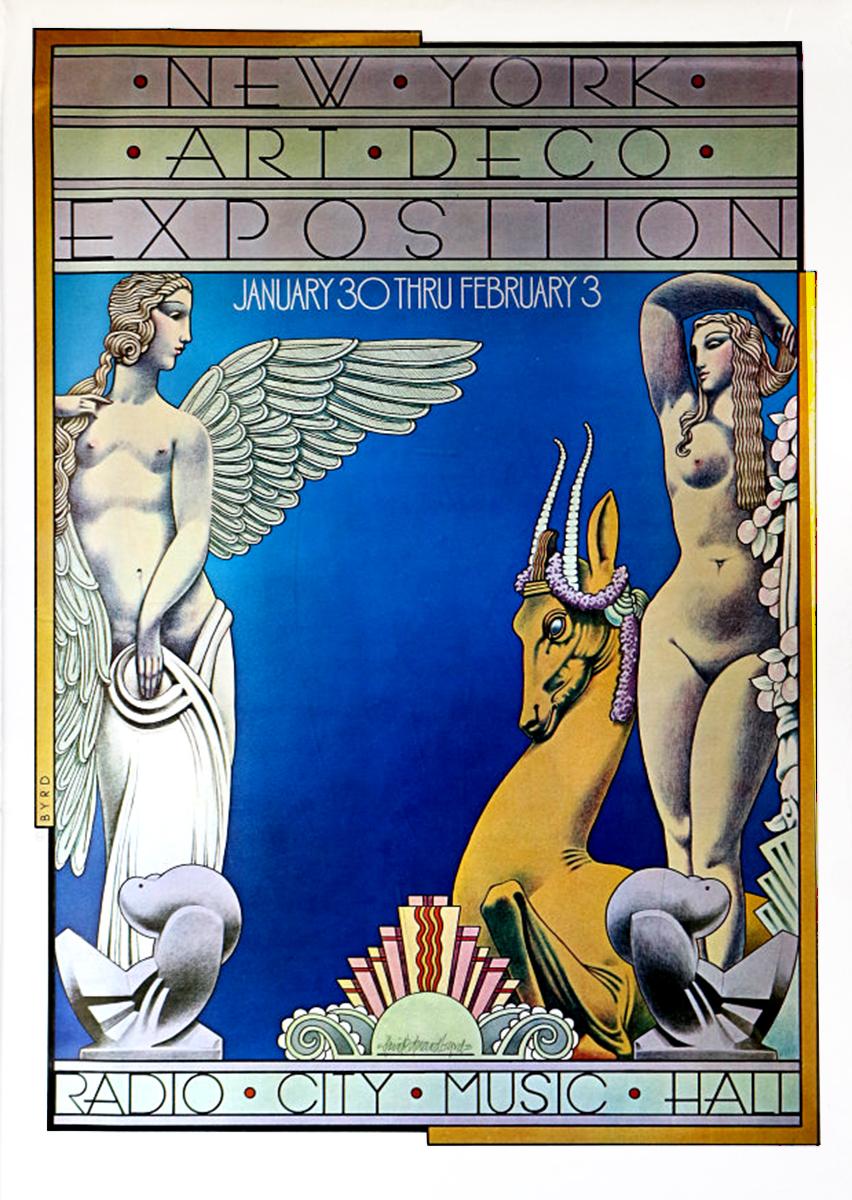 Radio City original 1973 Art Deco Exposition, original Bleistiftzeichnung auf Vellum im Angebot 3