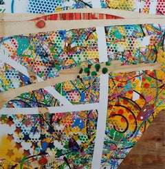 "See One" (vedere dentro)  Acrilico e vernice spray su legno, 36x36".