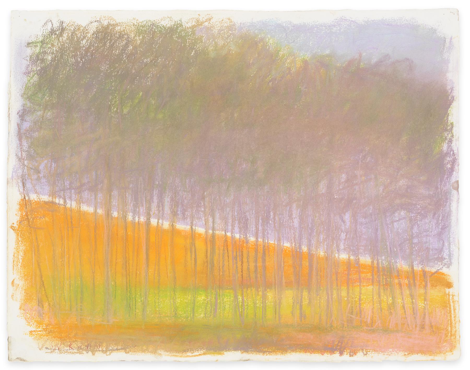 Wolf Kahn Abstract Drawing - Rising Road Behind Trees