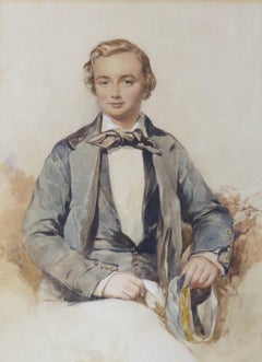 PORTRAIT OF A YOUNG MAN, CAP & GLOVES IN HAND