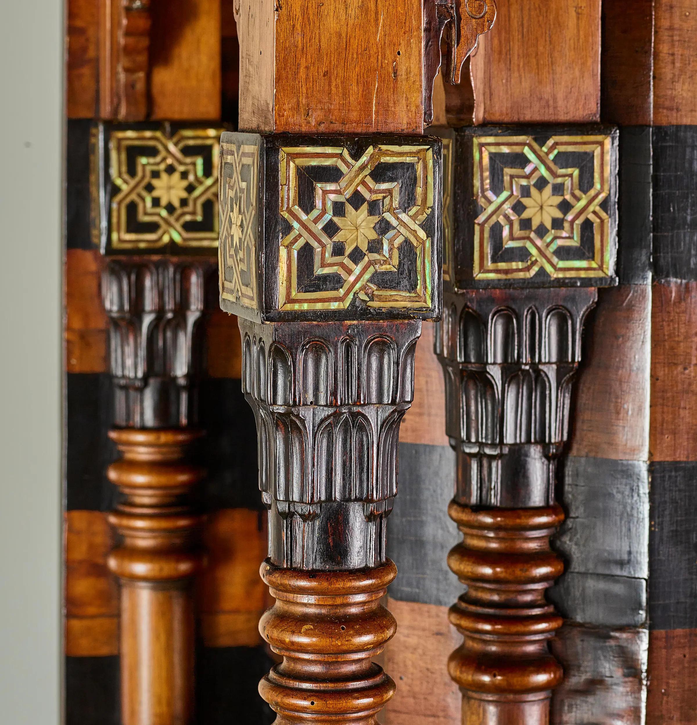 A Levantine Style Simulated Bone and Shell Inlaid Armoire en vente 3