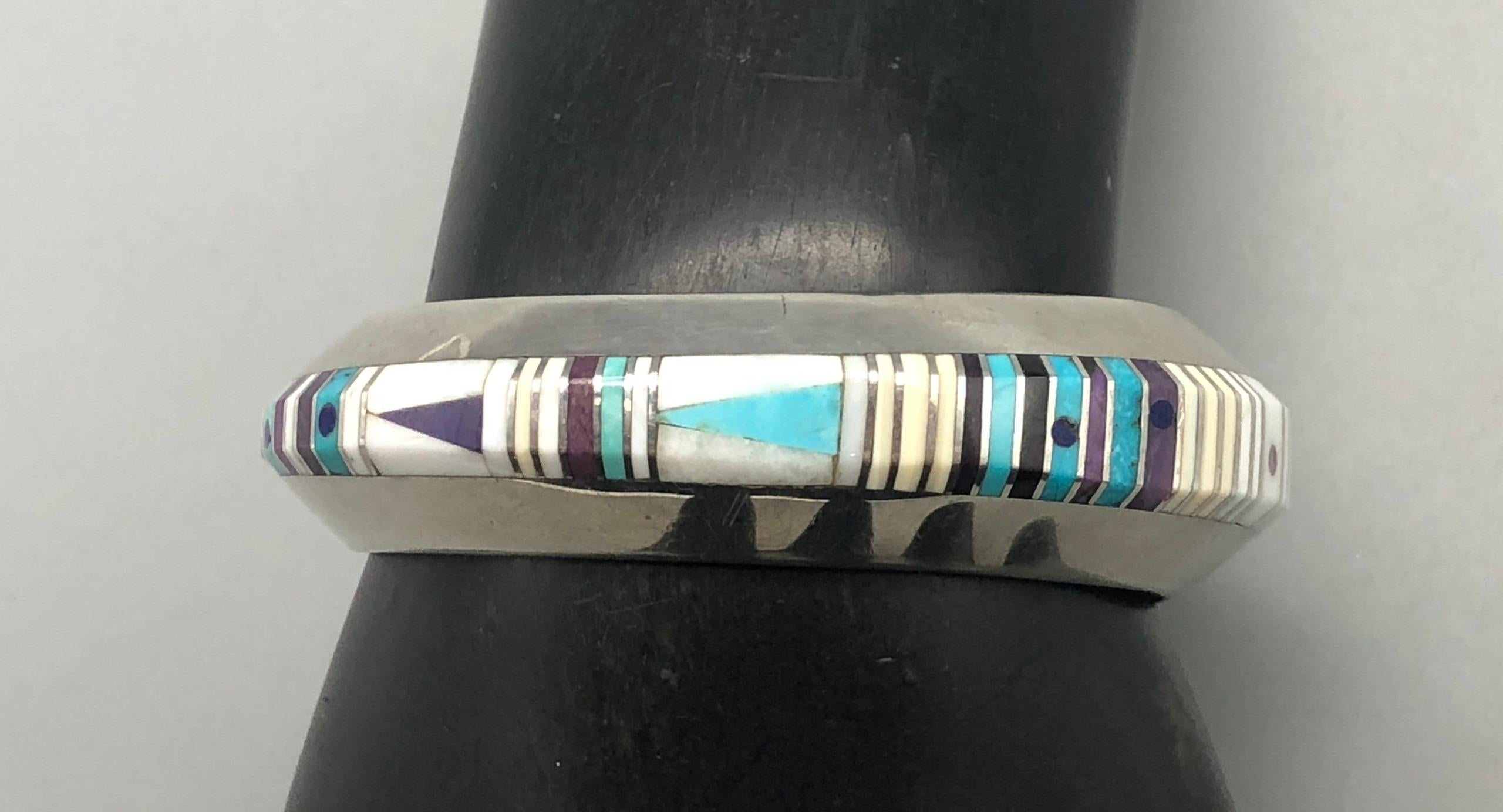 Multi stone inlay bracelet For Sale 2