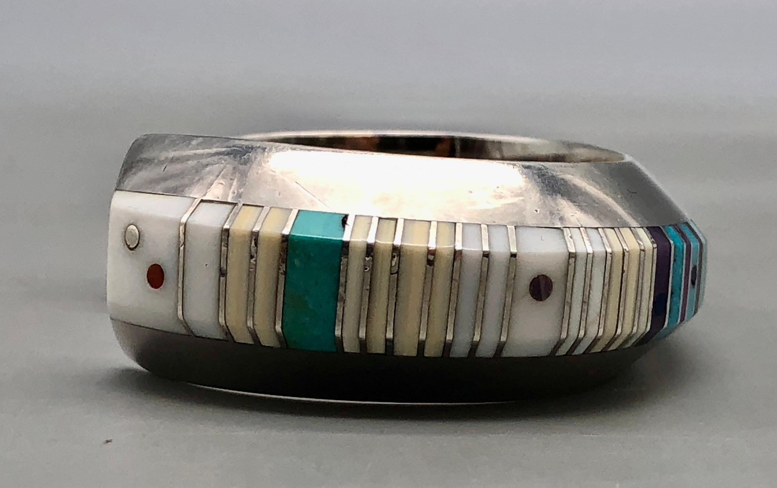 Multi stone inlay bracelet For Sale 5