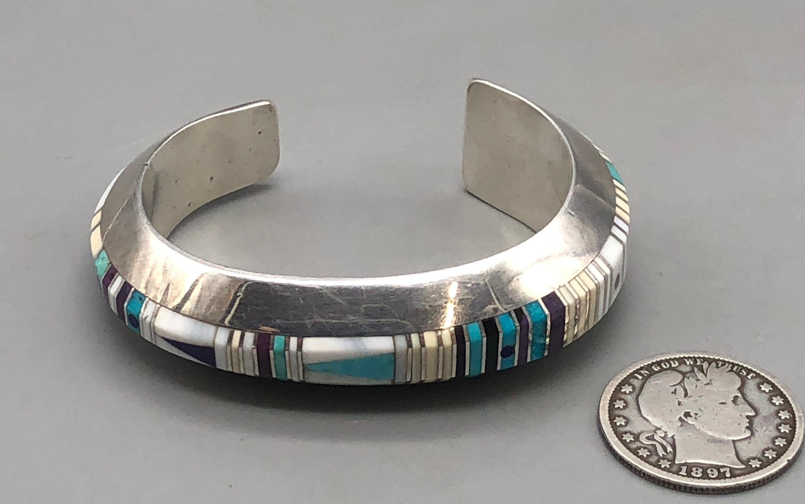 Multi stone inlay bracelet For Sale 4
