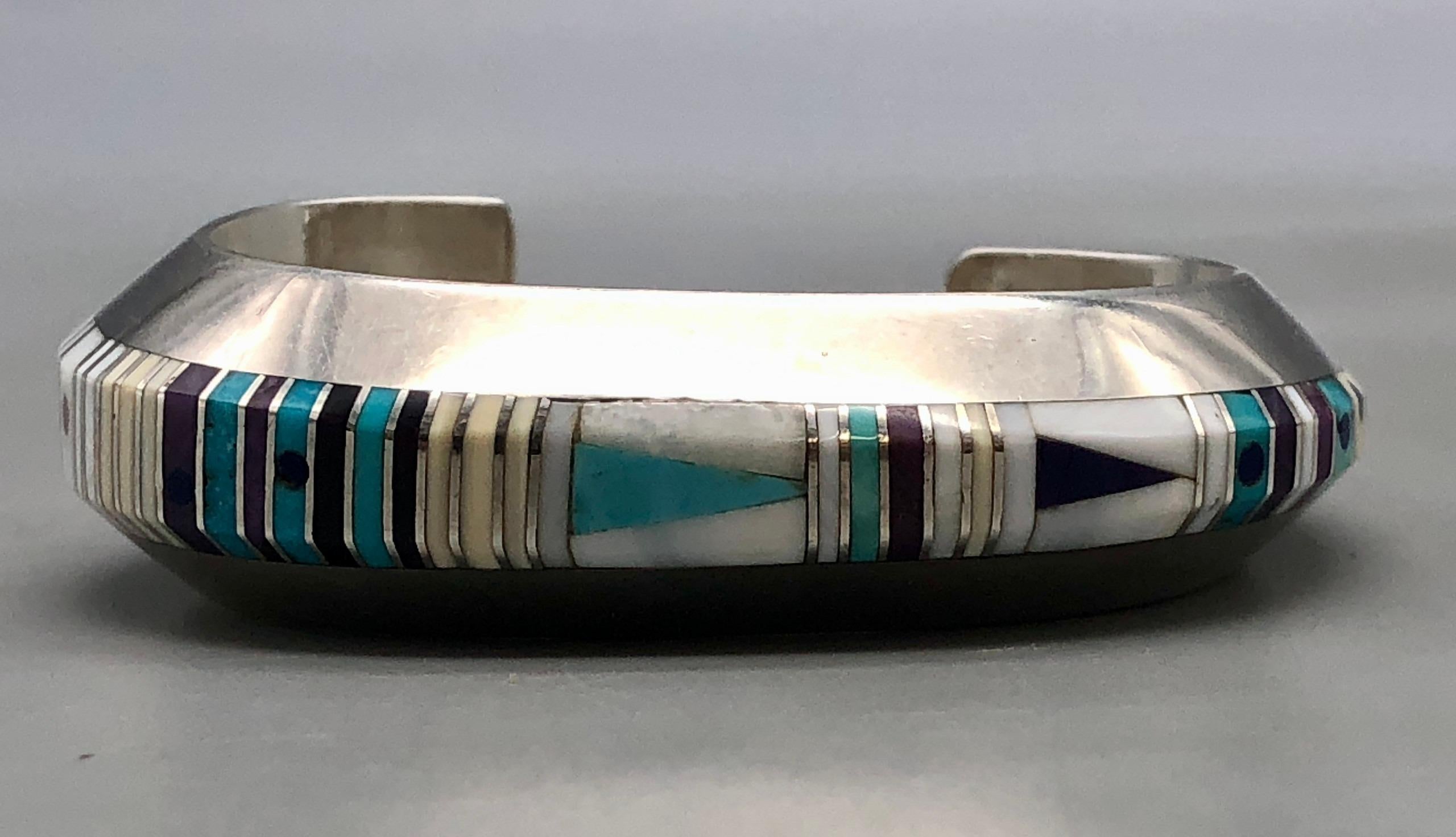 Multi stone inlay bracelet For Sale 3