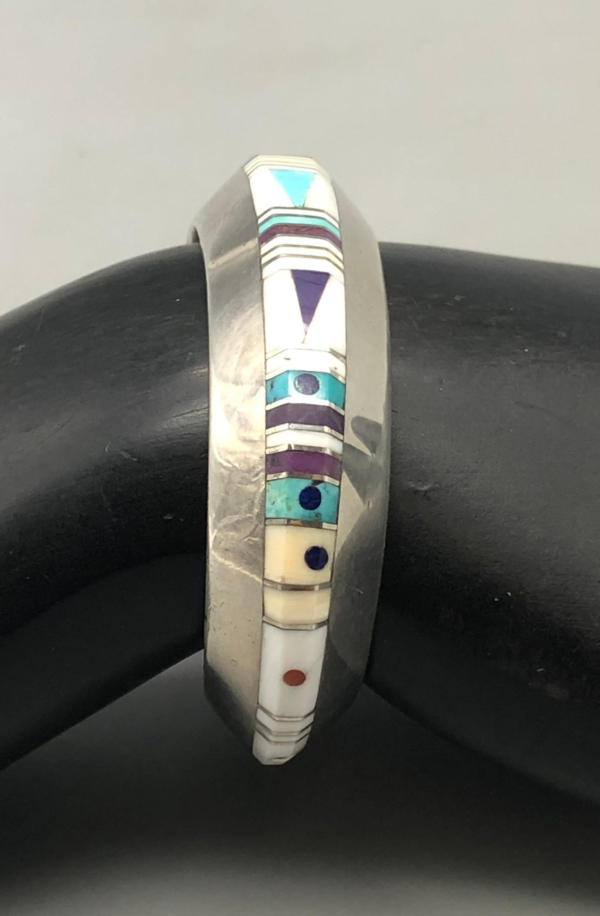 Multi stone inlay bracelet For Sale 7